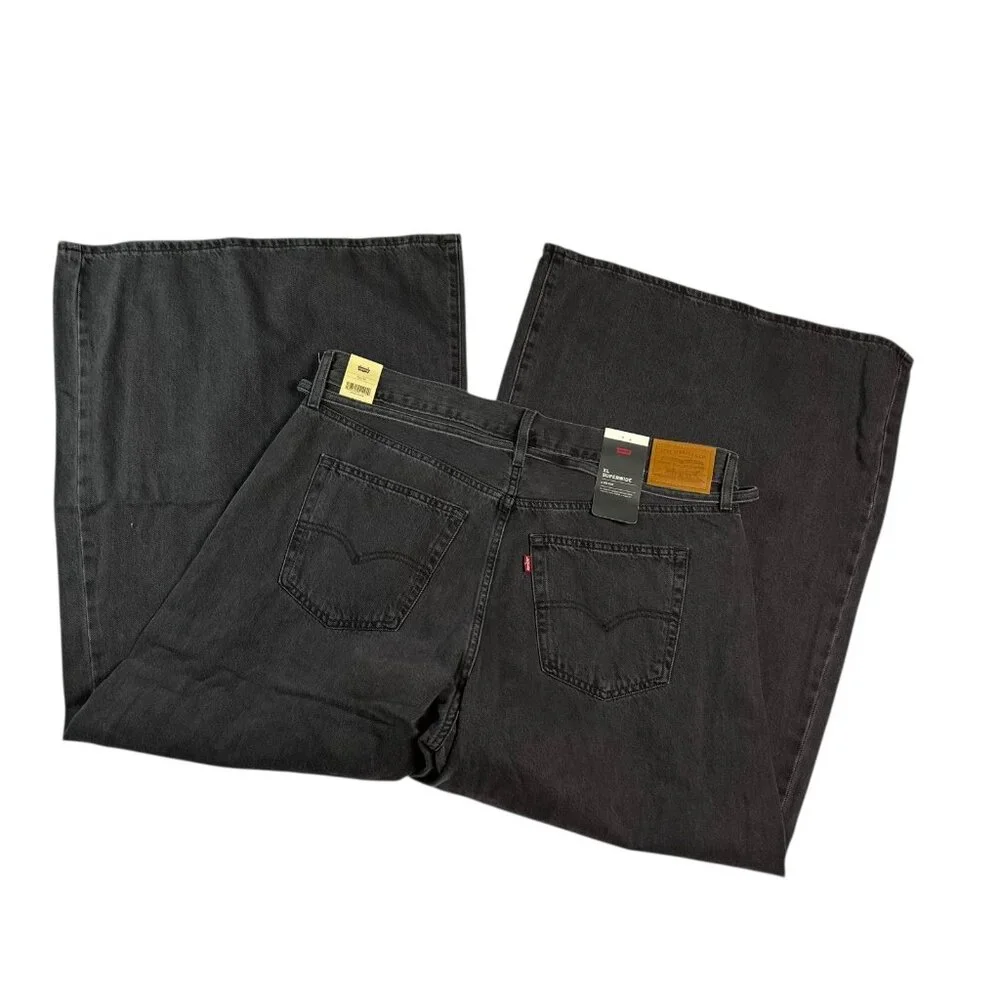 Free People Levi's Premium XL Superwide Baggy Jeans Faded Black Wash NWT Size 33 - Picture 4 of 5